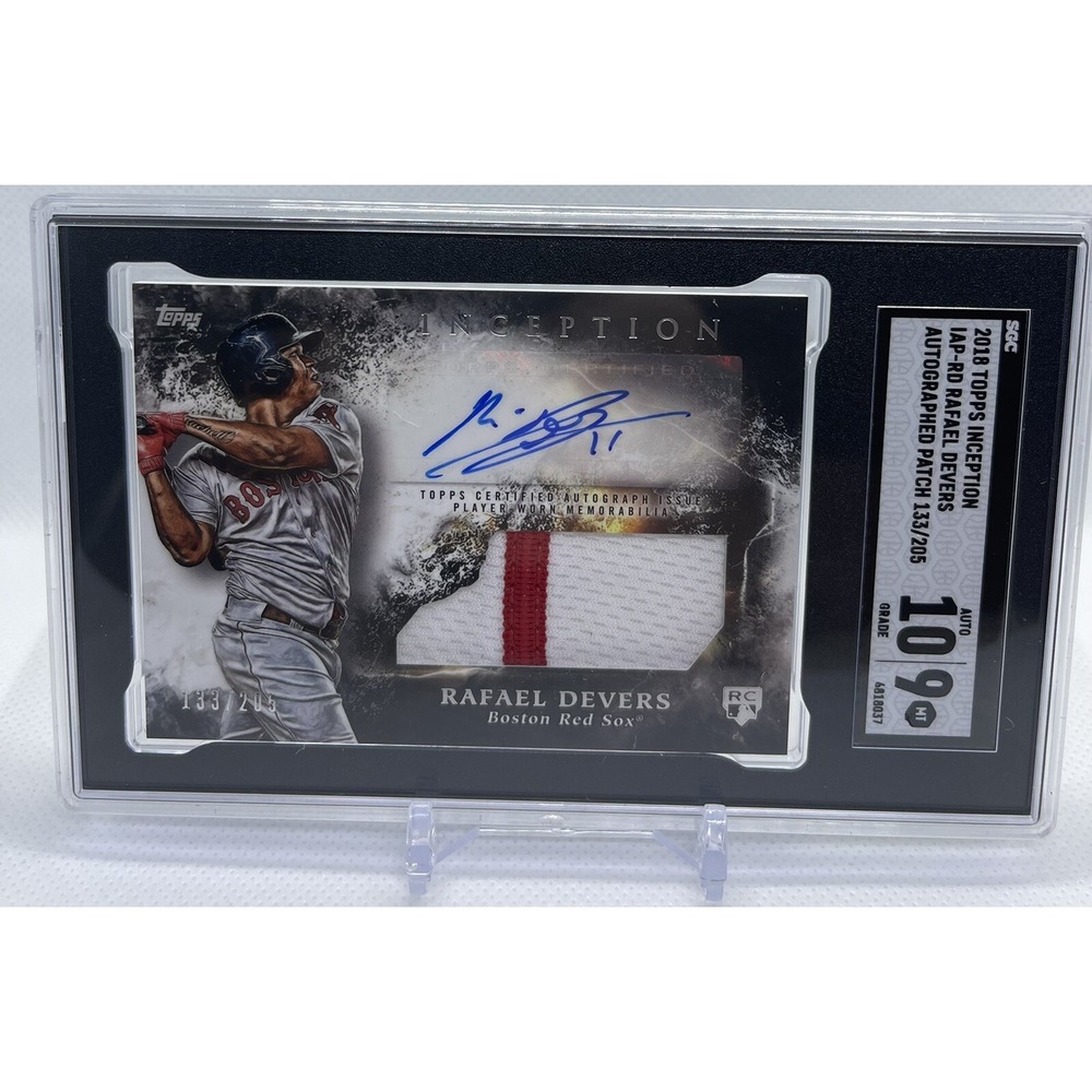 2018 Topps Inception Rafael Devers Auto Patch #IAP-RD SGC 9 10 Auto RPA